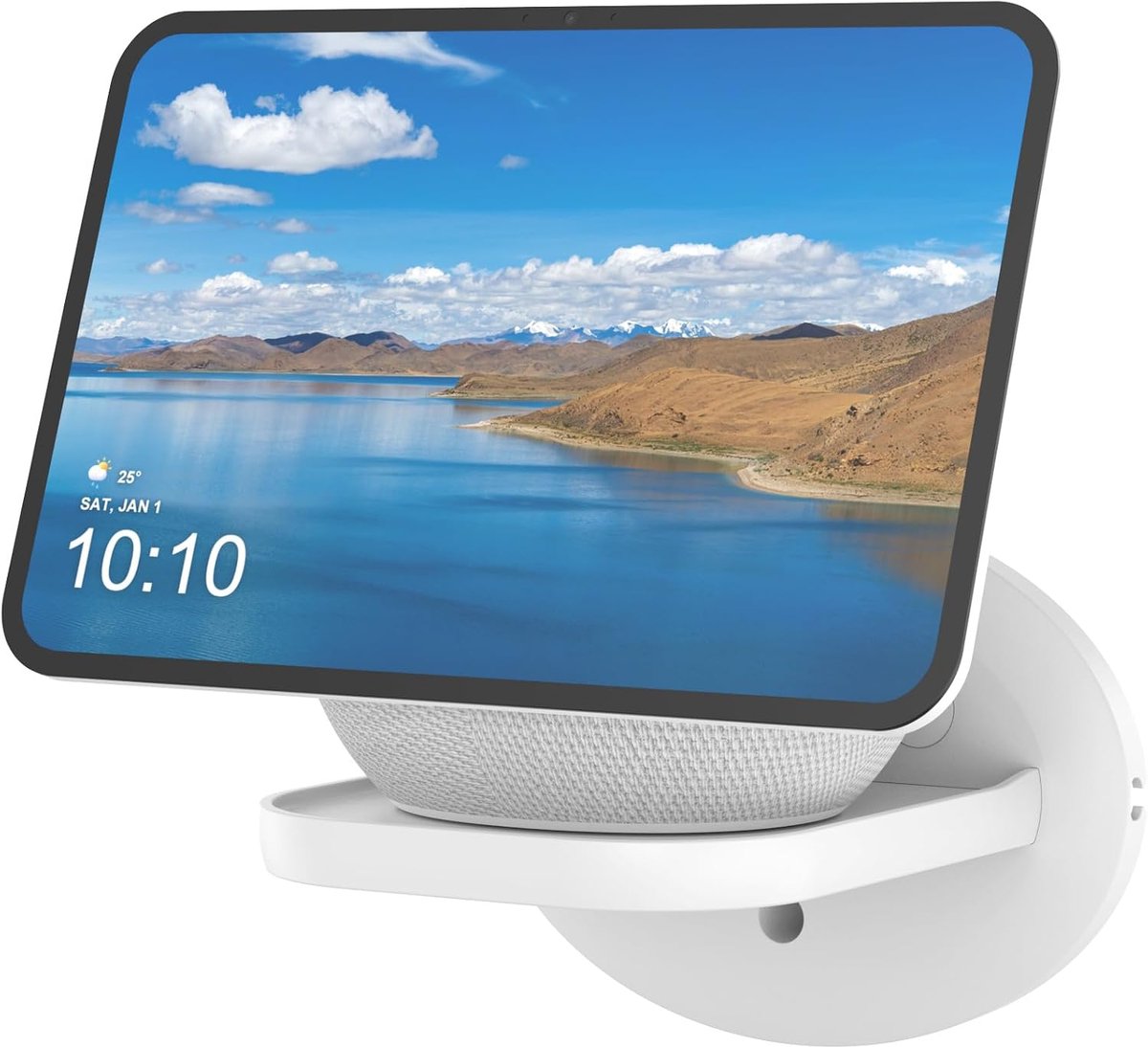 Wandbeugel voor Show 8 (nieuwste generatie 2025) & Show 11 & Nest wifi - Ruimtebesparende wandhouder voor alle luidsprekers tot 7 kg (Wit, 1 pak)