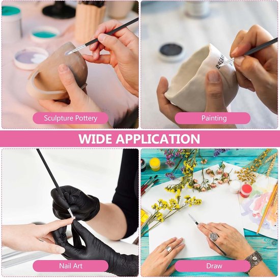 15-delige siliconen penselenset voor schilderen op nummer, rubberen penseel, modelleerpenseel, doe-het-zelf kunst, nagelkunst, schildergereedschap, acrylaccessoires — afbeelding 4