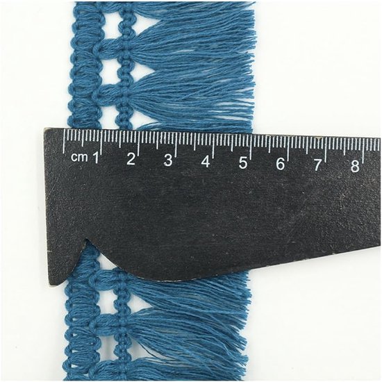 kwastlint 5 cm franje boord polyestervezel kant lint gordijnboord kwastboord lint voor naaien quilten kleding kostuums kussendecoratie doe-het-zelf woondecoratie zwart 5 m — afbeelding 2
