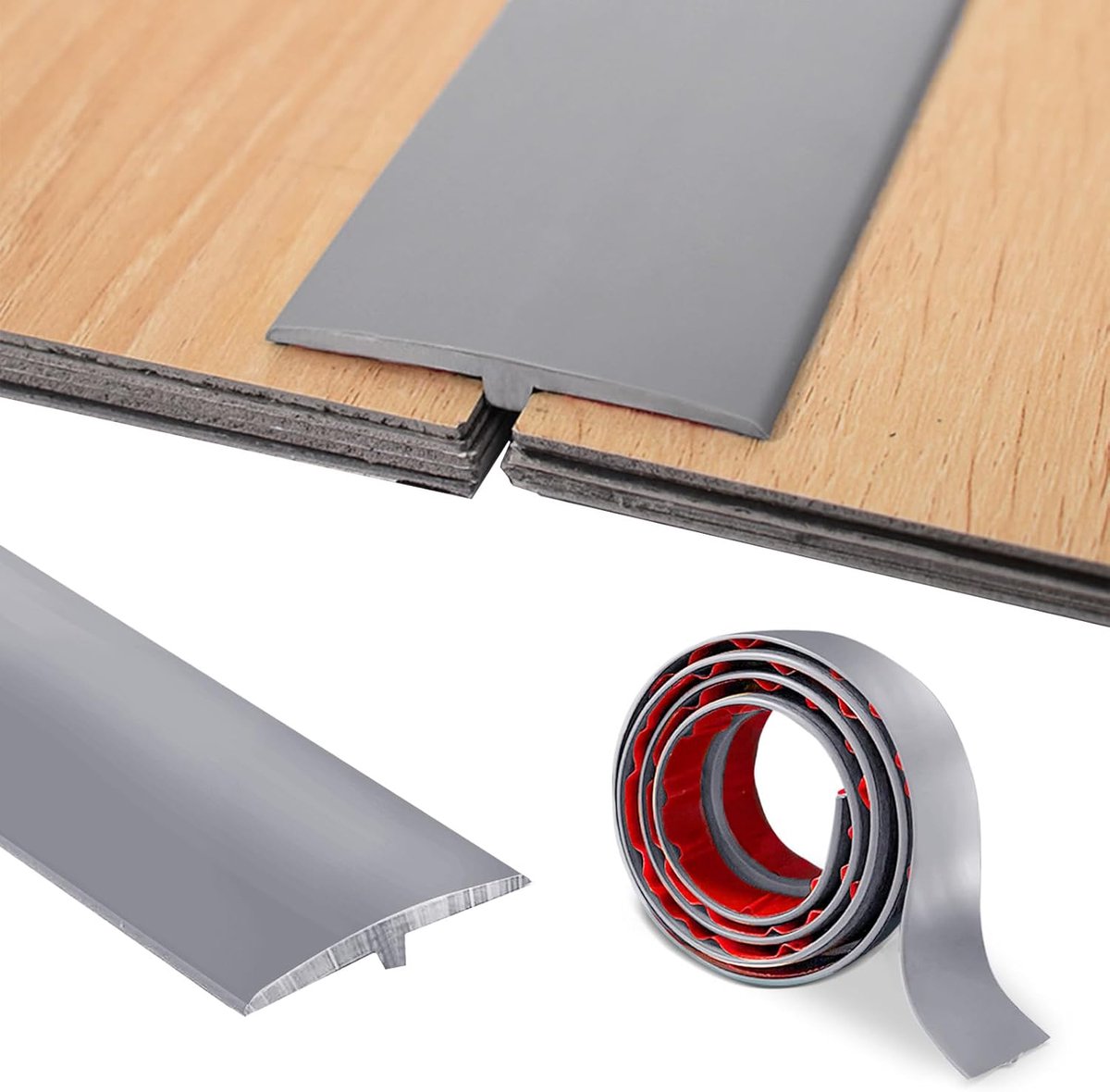 Drempelstrip, overgangsprofiel, zelfklevend, 5 cm x 100 cm, voor deurdrempels en aansluitvloeren