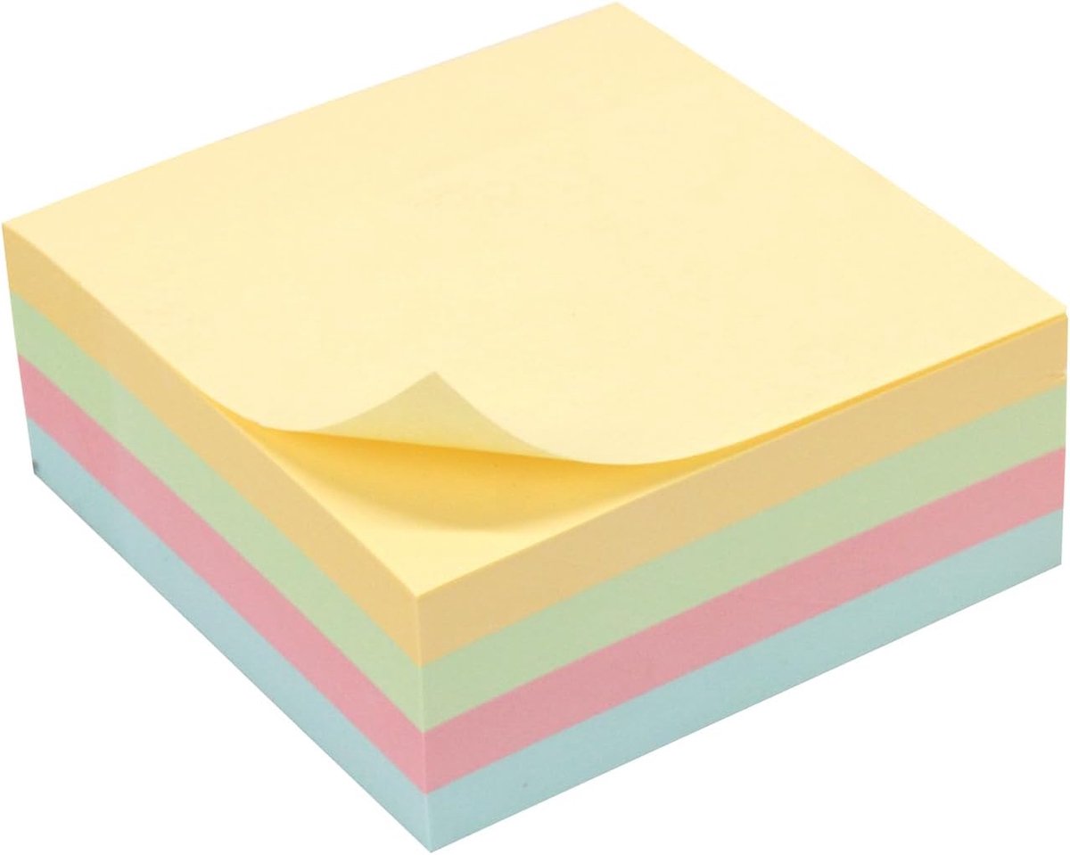 Notepad herbruikbaar 75 x 75 mm - pastelkleuren - 320 vellen - ideaal voor notities - SnelShoppen