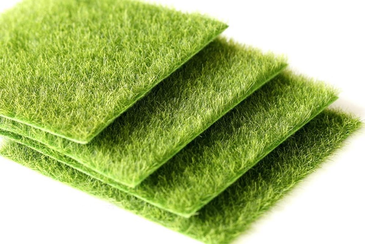Kunstgras en mosmat - synthetisch gras voor hek, achtertuin, huisdecoratie, groene muren (30 x 30 cm)