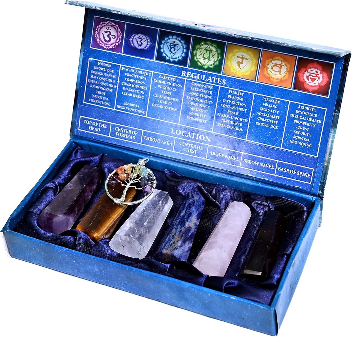 Genezende Kristallen Reiki Kristal Meditatie Chakra Kristallen Set Reiki Geschenken SET VAN 6