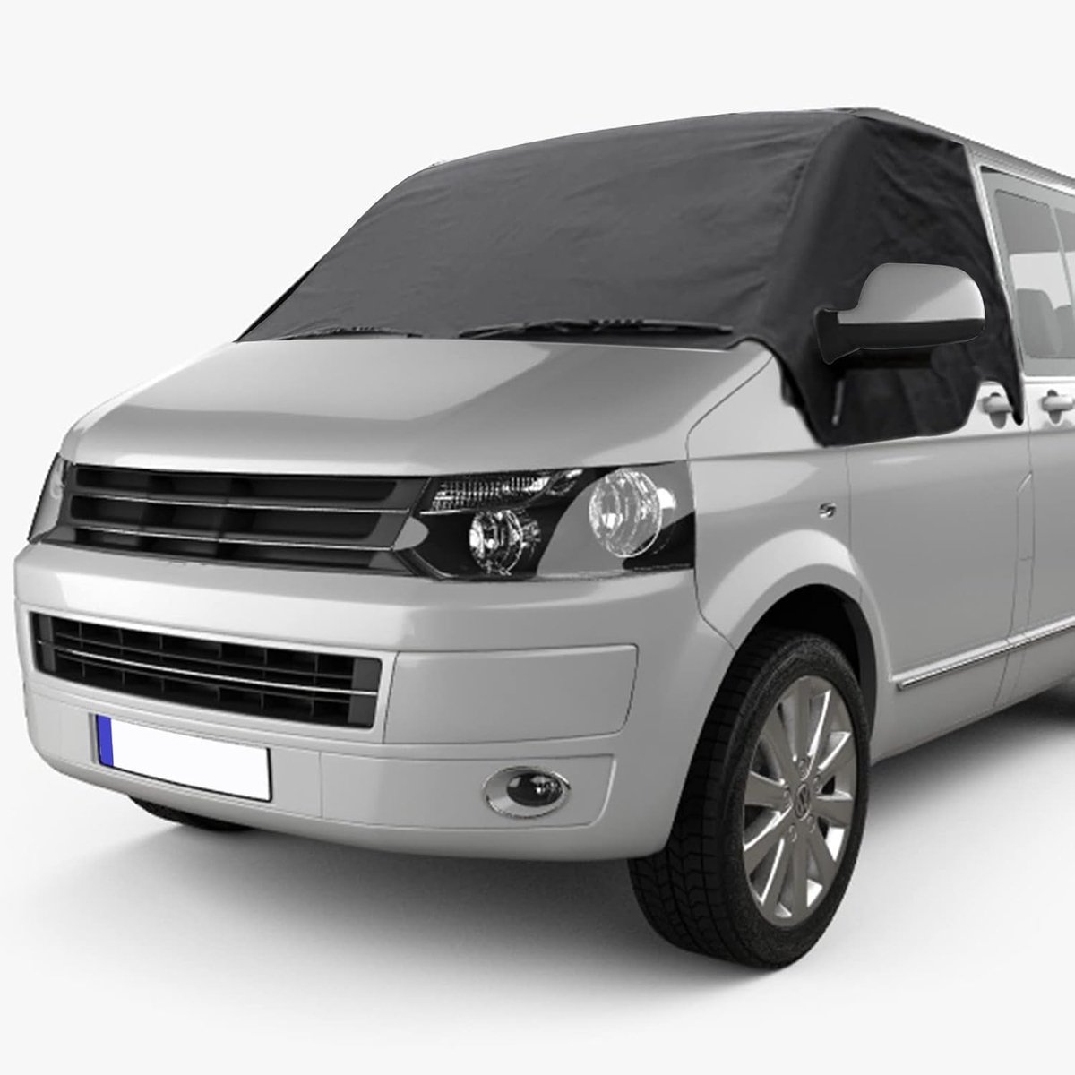 Voorruitafdekking voor T5, 600D Oxford-stof, anti-vorst ijs, stof, raamfront, afdekking, zonwering voor V-W camper bestelwagen | CICMOD Voorruitafdekking voor bestelwagen, tegen ijs, sneeuw, zon, vorst, stof