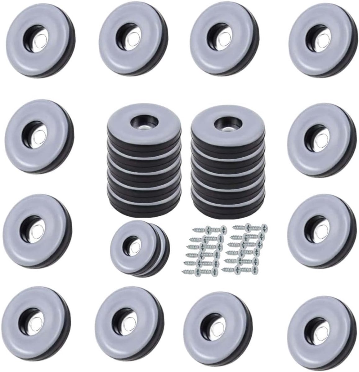 24 stuks 20 mm teflonglijders, robuust, zelfklevend voor meubels, tapijten, PTFE glijvlak voor eenvoudig verplaatsen van zware meubels, tapijten