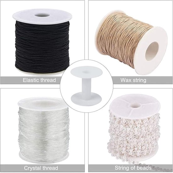 Spoelen witte plastic spoelen weven klossen ambachtelijke spoelen voor borduurgaren, koord, garen, lint, knutselen en naaien, 5,6 x 5,8 cm — afbeelding 3