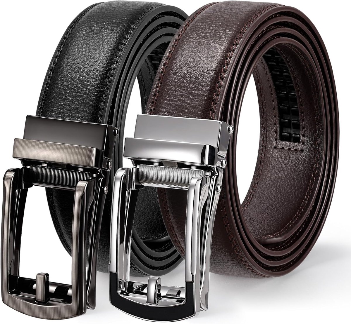 Leren riem heren automatische gesp lederen ratelriem 30 mm breed lederen riem voor pak en vrije tijd