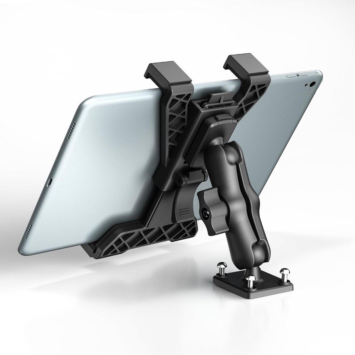 Robuuste tablethouder met boorbasis voor iPad Pro Mini van 17 tot 33 cm, ideaal voor muur, vrachtwagen, bedrijfsvoertuigen, kantoren