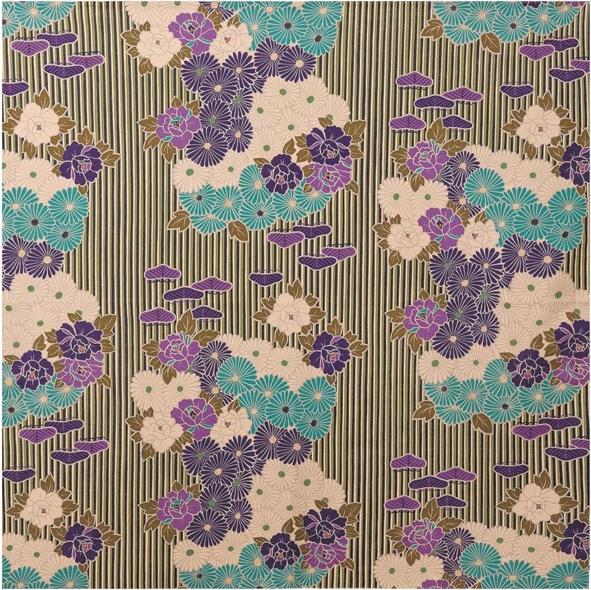 Furoshiki Inpakdoek 100 cm (retro bloem paars) Japanse traditionele stof herbruikbare katoenen verpakking duurzaam
