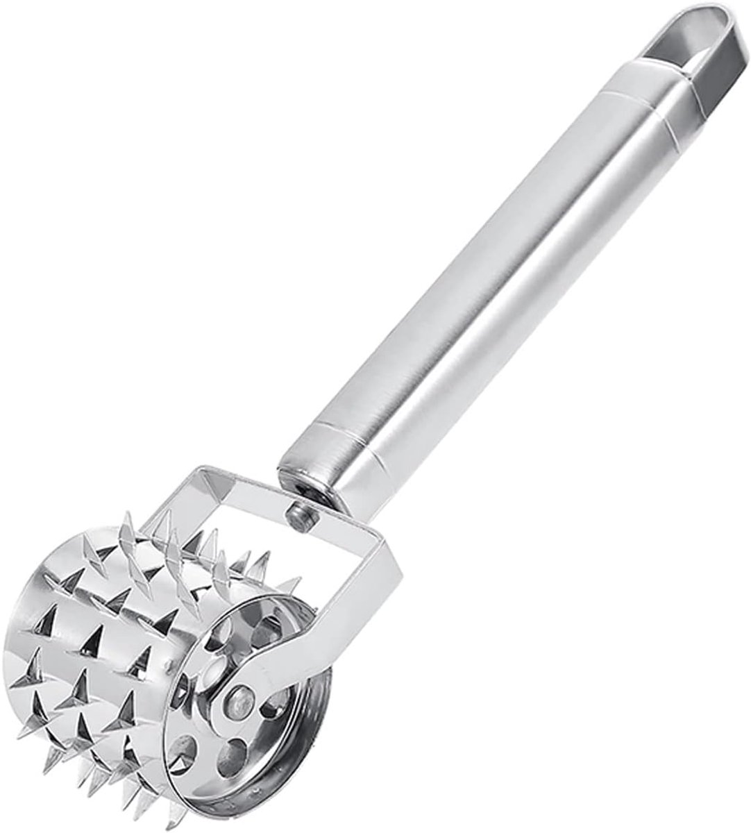 19 cm vleeshamer masser, zilver roestvrij staal vleesmals gereedschap, roltype vleesmelder, gebruikt voor steaks, varkenskorrten en ander vlees dat moet worden gemarineerd