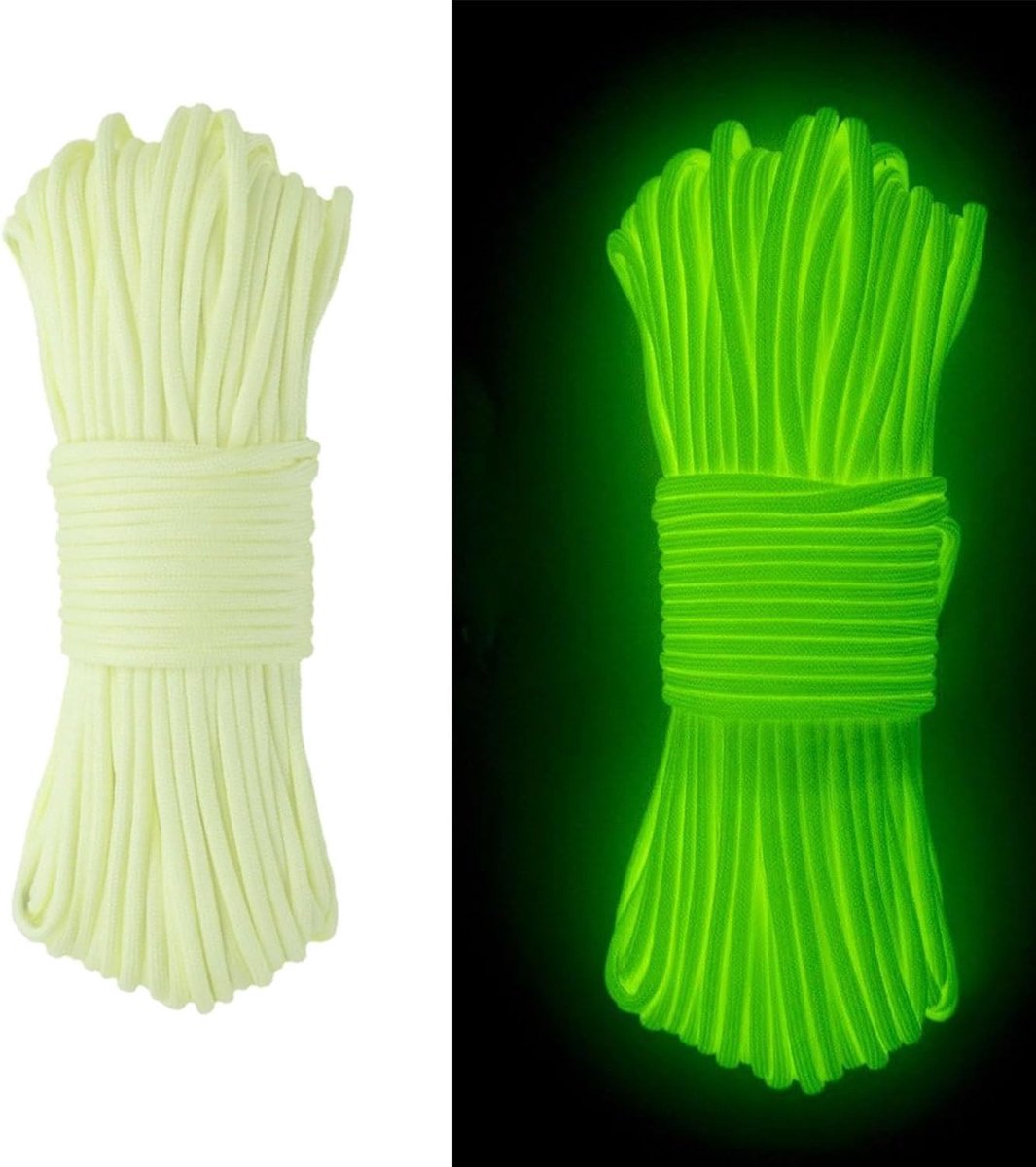 paracord, oplichtend nylon touw, paracord4 mm, koorden met 9 kern, parachutekoord, totale lengte 30 meter, max. 250 kg