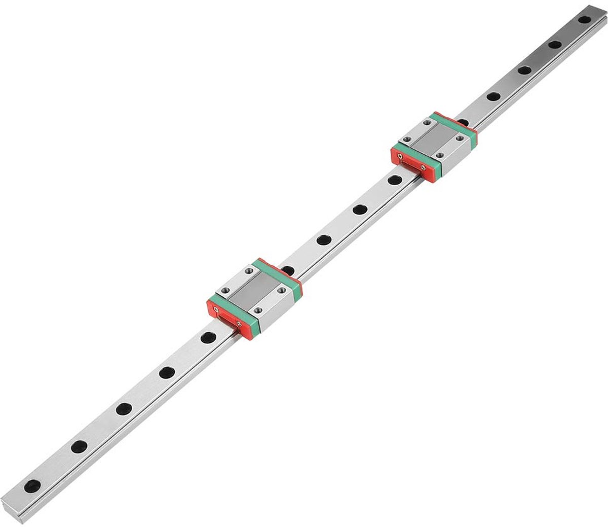 Geleidingsrail, 1 MGN12 Miniatuur Lineaire Geleidingsrail Met Een Lengte Van 15,7 Inches en Een Breedte Van 0,5 Inches, 2 MGN12B Sliders Voor Automatisering en Precisiemeetapparatuur