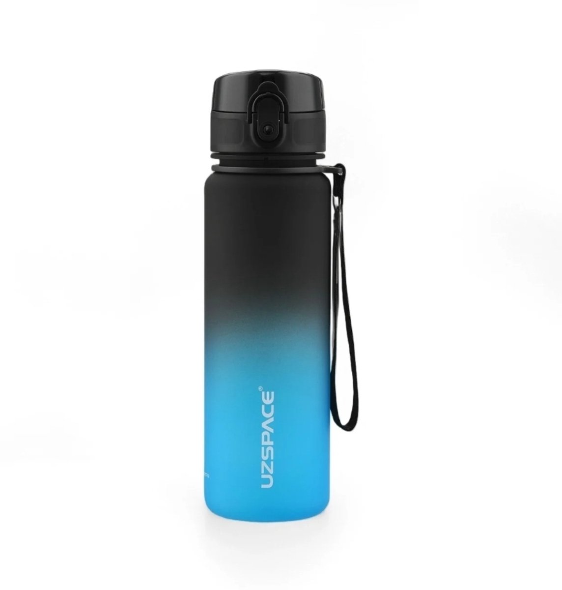 UZSPACE Waterfles - Drinkfles 500 ml – BPA-Vrije Tritan Waterfles – 100% Lekvrij – Herbruikbare Sportfles met 1-Klik Deksel – Voor School, Sport & Kantoor – Zwart/Blauw