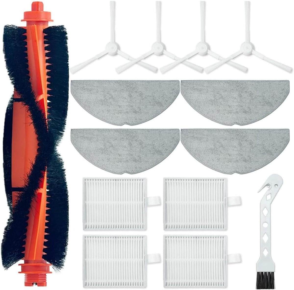 Reserveonderdelen, accessoires voor Xiaomi S20 robotstofzuiger (1 hoofdborstel, 4 zijborstels, 4 HEPA-filters, 4 dweilpads)