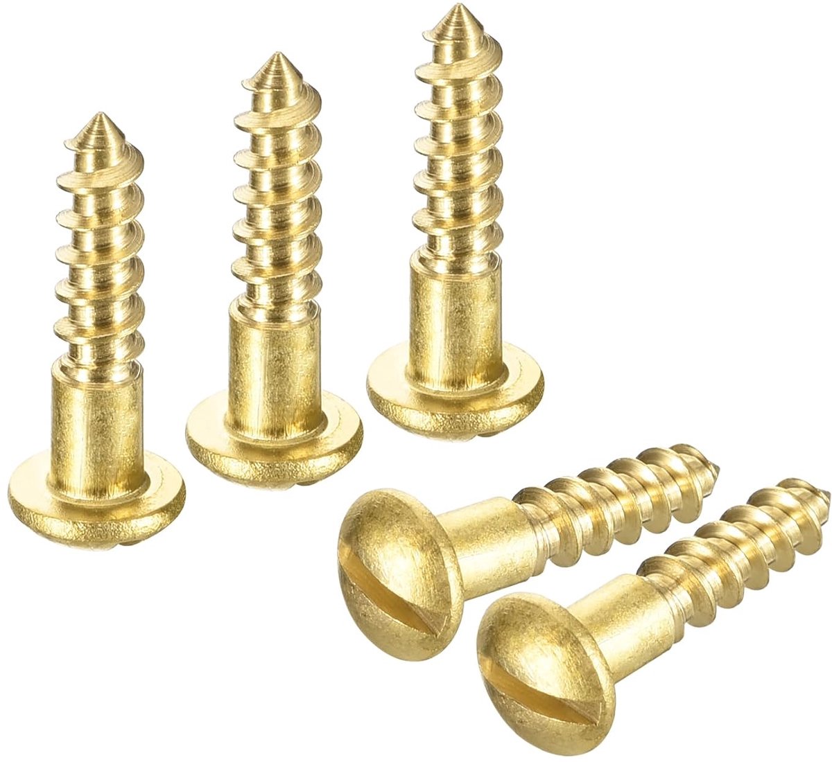 Houten schroeven M3,5 x 16 mm sleuf ronde kop messing zelftappende schroef houtwerk schroef 15 stuks