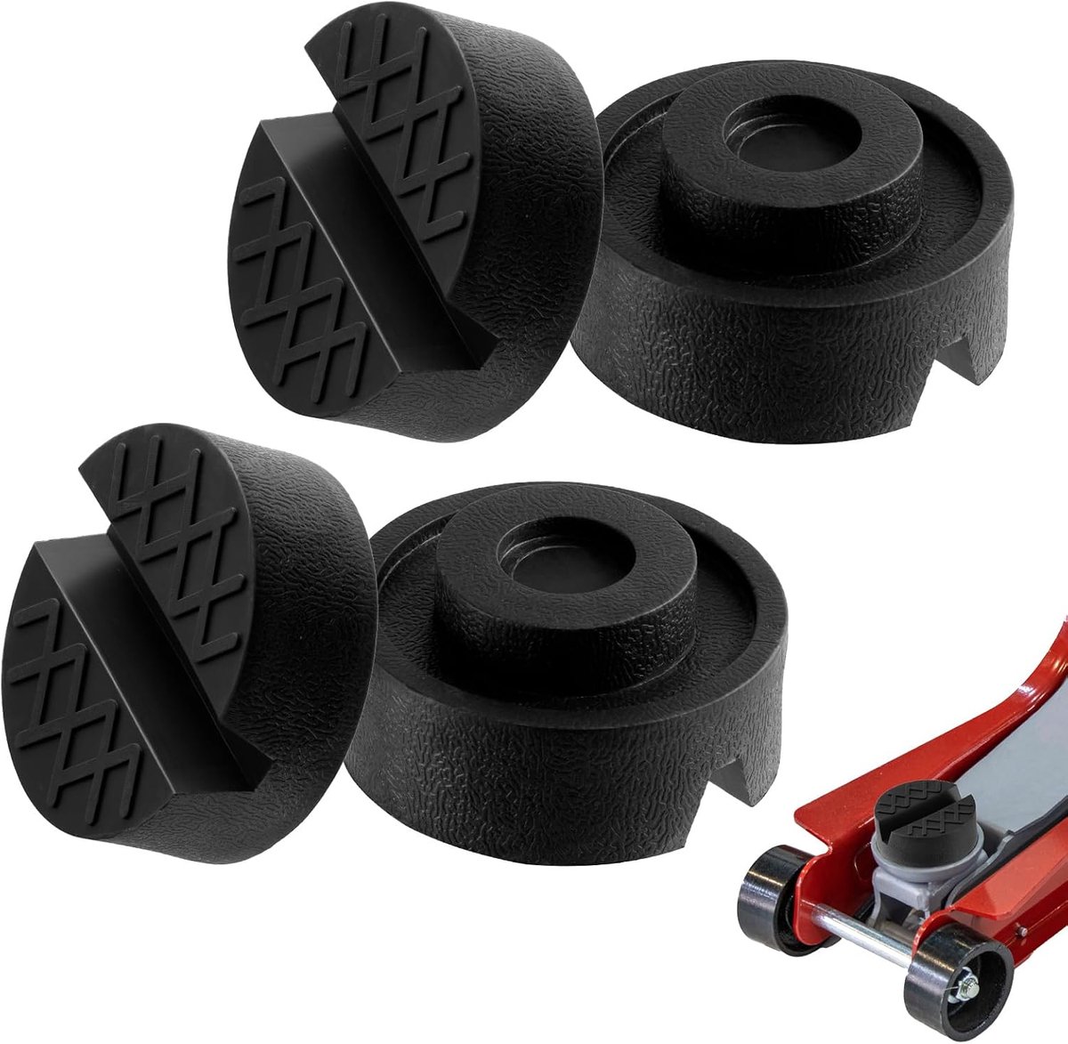 pads voor krik, garagekrik, onderstelbok, 4 stuks, 65 mm, zwart
