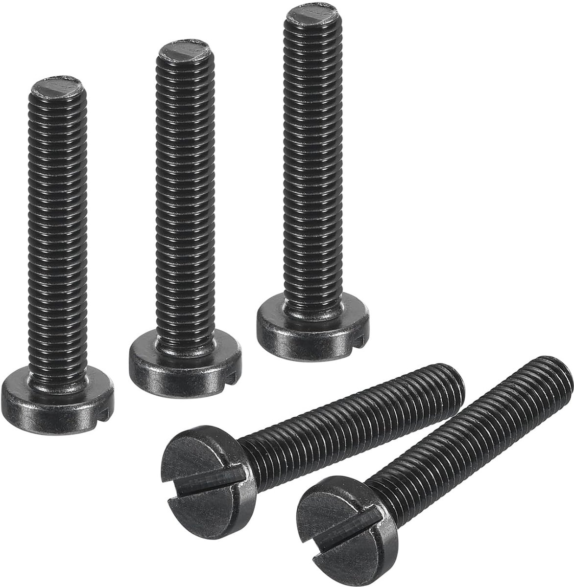 100 stuks sleufschroeven, 19,05 x 3,5 mm, zwart, oxide, sleufschroeven, 6-48 x 3/4 inch koolstofstaal, machineschroef voor meubel- en elektrische componenteninstallatie