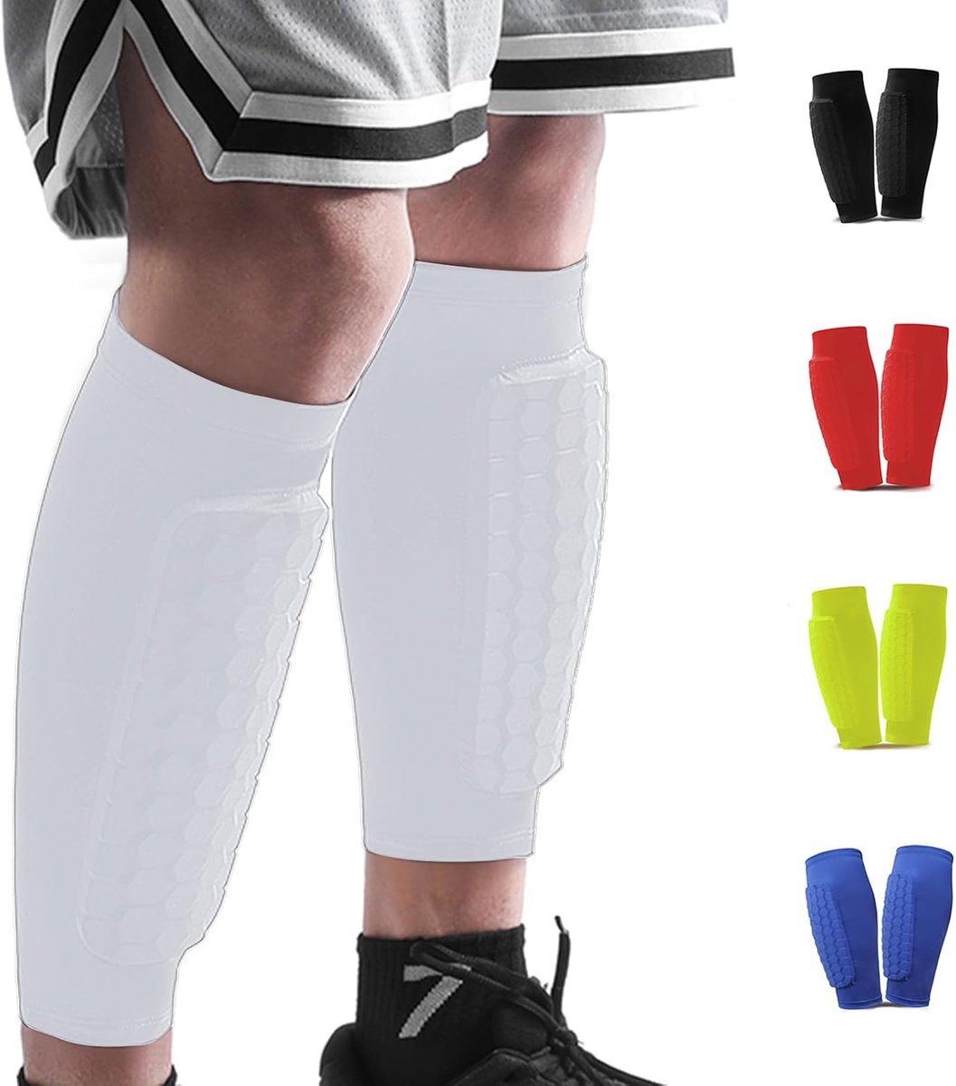 Scheenbeschermers Voetbal voor Kinderen Peuter Tieners Vrouwen Mannen Scheenbeschermers met Antislip Siliconen en Honeycomb Pads voetbalschoenenbeschermers Shin Guards
