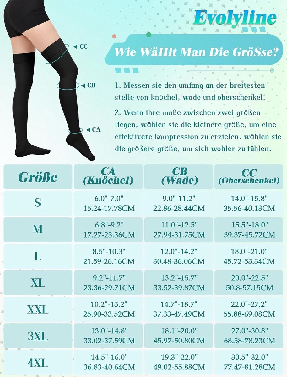 Kousen voor dames en heren, klasse 2 dijbeen, lange steunkousen, gesloten teen, trombosekousen voor dames met siliconenband voor spataderen, oedeem, vlucht