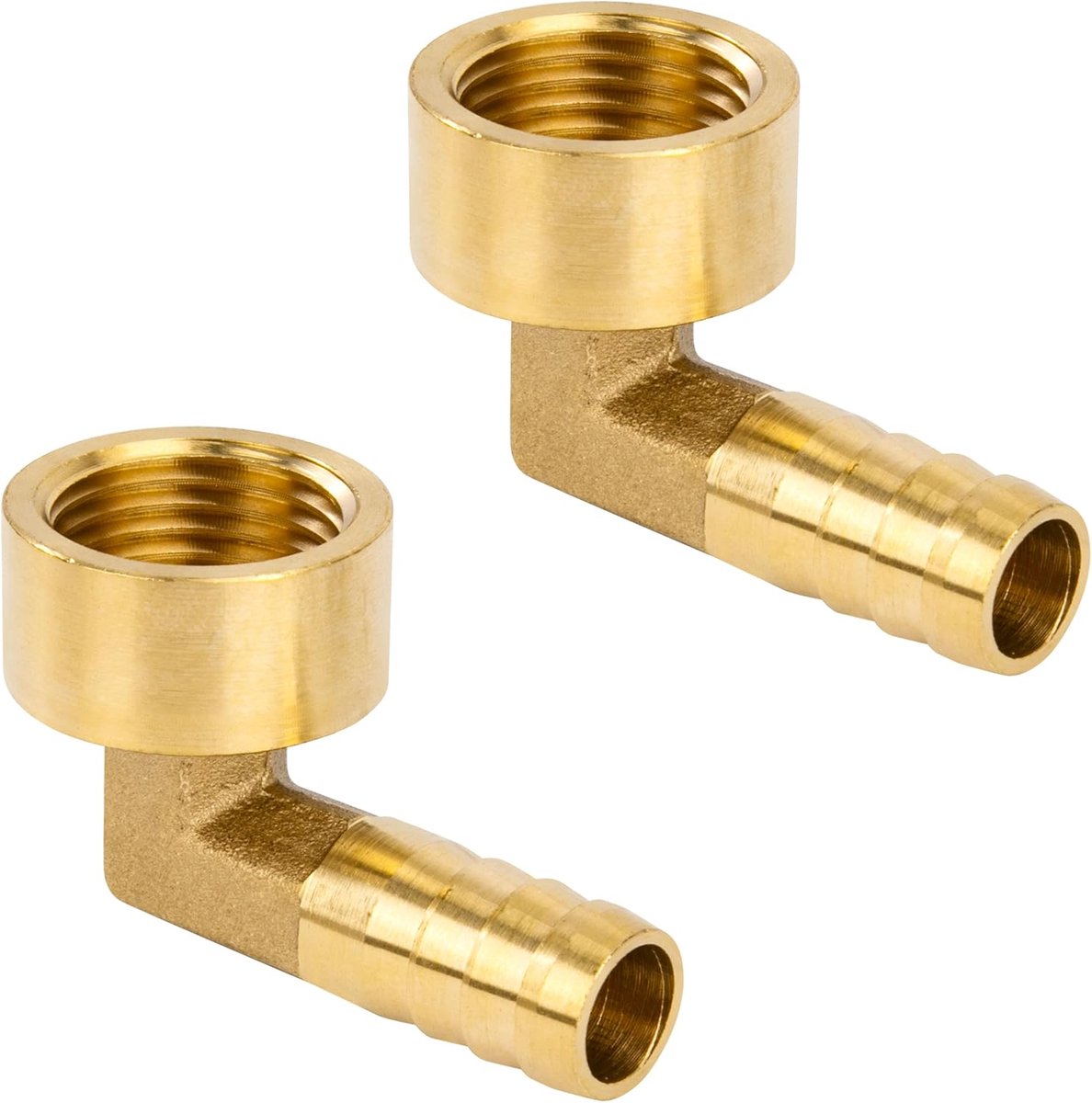 hoekverbindingsstukken, 2 stuks 12 mm x 1/2 inch vrouwelijke schroefdraad, hoekverbindingsstuk, 90 graden messing, doorstroombuisverbinding voor water, olie
