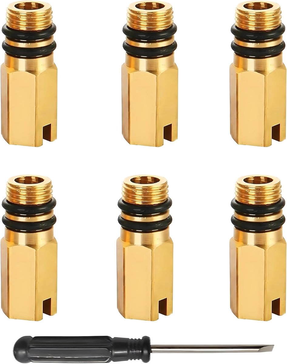 M10-slang, koud- en warmwaterinlaat, messing potten, compatibel met warmwaterkraan, flexibele buis voor badkamer en keukenmixer (10 mm schroefdraad), 6 stuks