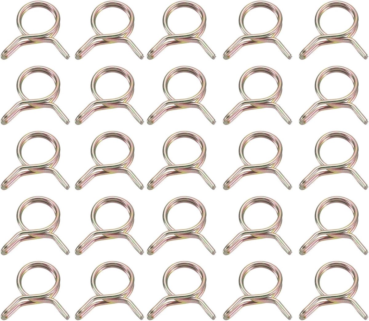 25 stuks veerslangklemmen met dubbele draad, binnendiameter 9 mm, maat 9-10 mm, waterbuisklemmen, slangklemmen, buisklemmen