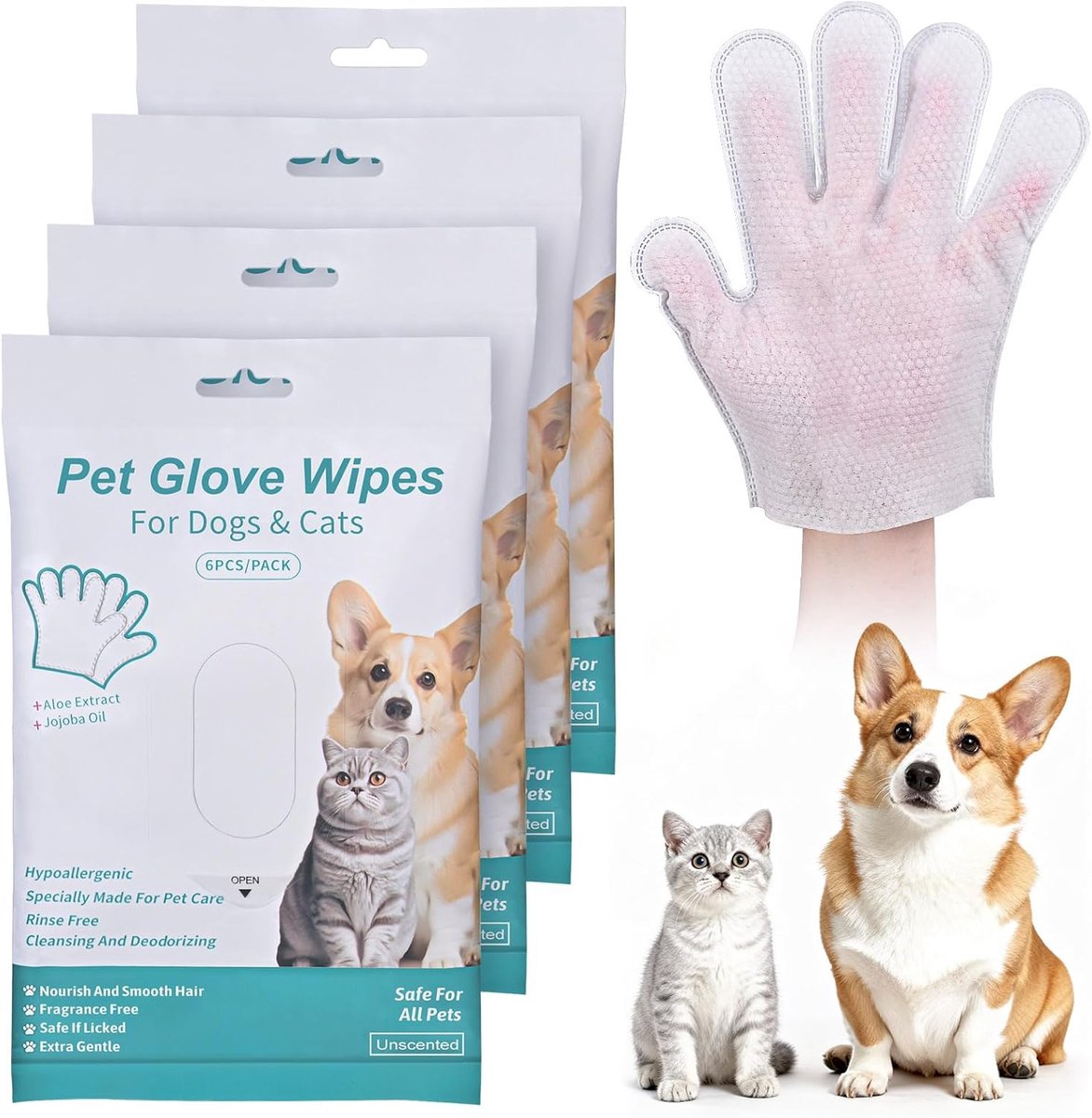 Vachtverzorgingsdoekjes voor honden en katten