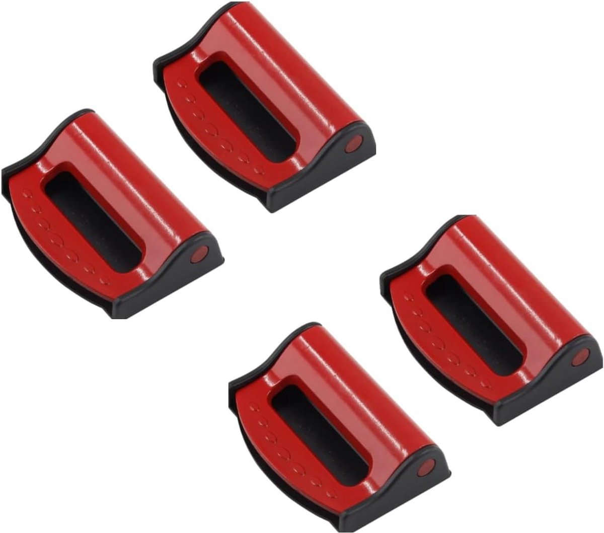4 stuks autoveiligheidsgordelclips, 4 stuks duurzame veiligheidsgordelgesp, universele autoveiligheidsgordelversteller voor kinderen en volwassenen (rood)