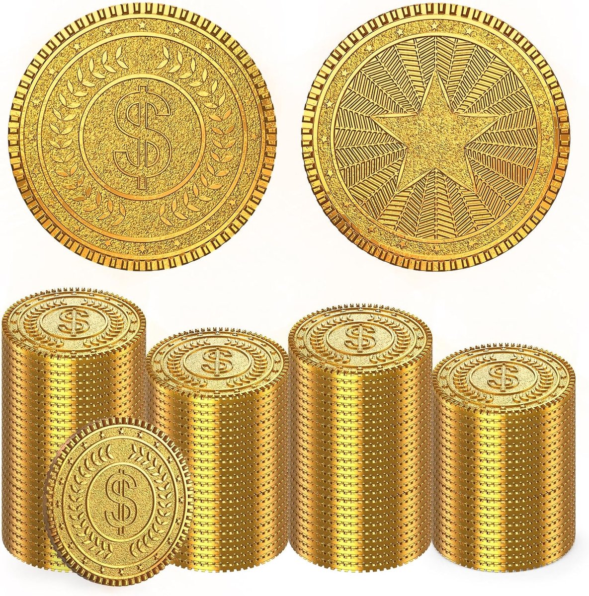 100 stuks metalen gouden munten, DND-piratenmunten, stressverminderend gereedschap, met fluwelen zakje met trekkoord voor bordspellen, rollenspellen, schattenjachten, piratenavontuur