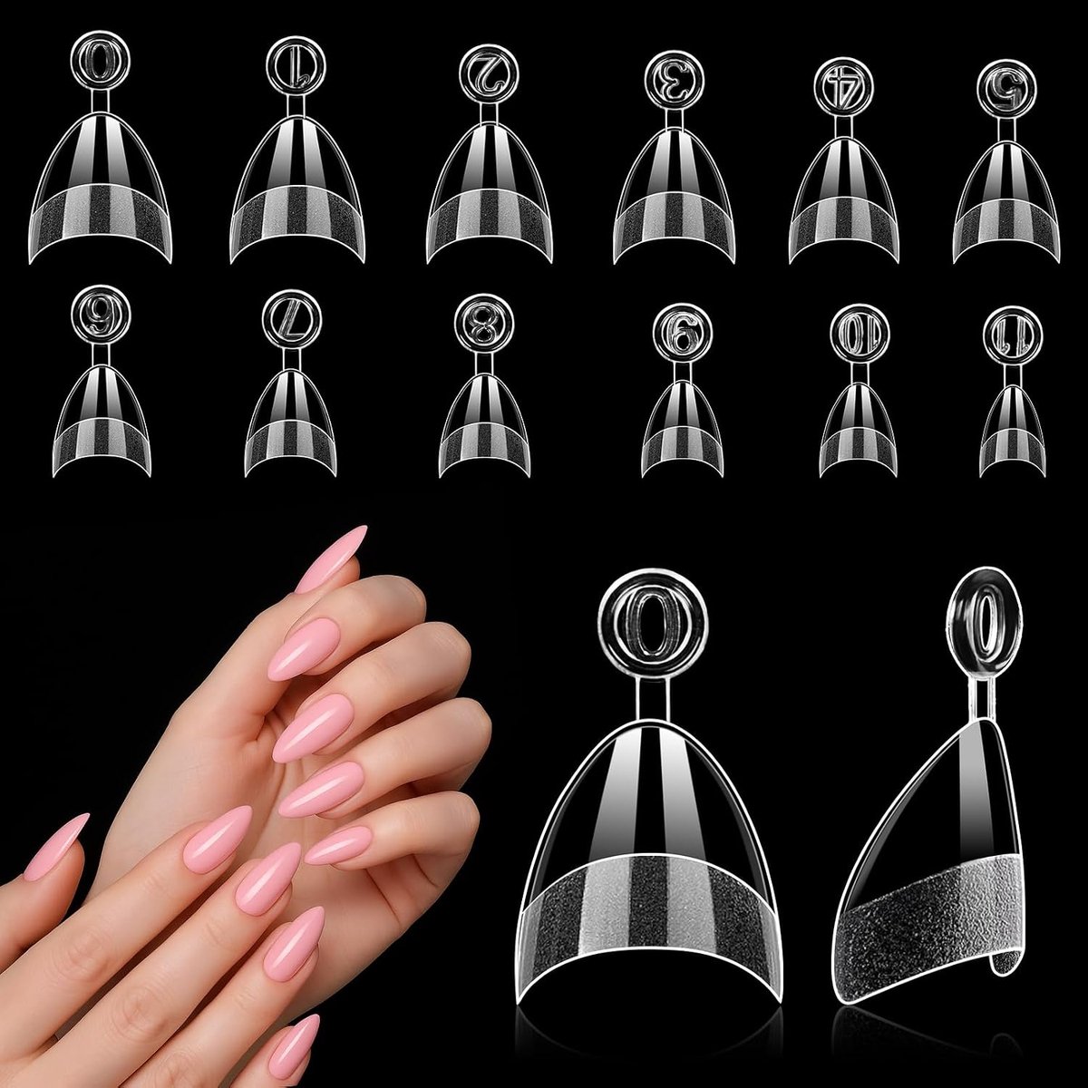 240 stuks Half Pack Korte Valse Nail Puntige