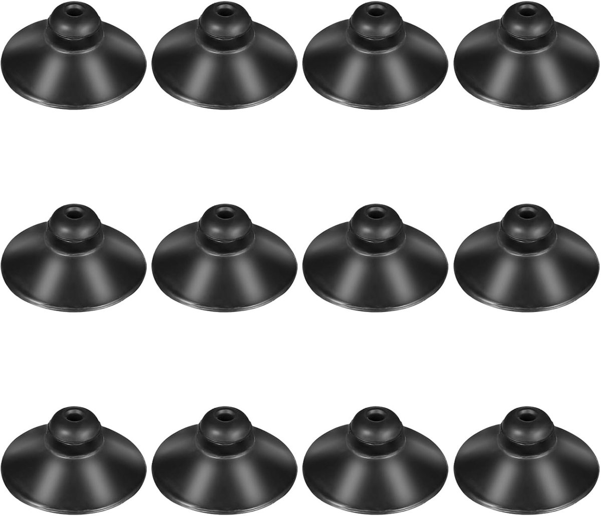 Zuignap Clips, 12 Stuks Zwarte Rubber Zuignap Klem Clips voor Tankpomp Aquarium Zuignappen Glazen Vistanks Bevestigingen voor Bovenleiding Buis Organisatie Decoratie