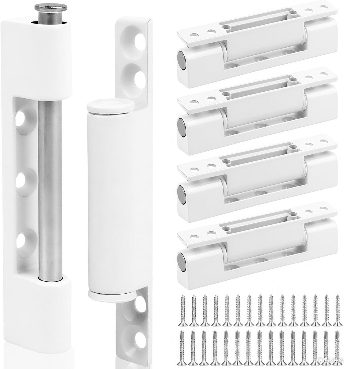 Scharnieren, 5 stuks, deurscharnieren, 95 mm, deurbanden, raambeslag, reserveonderdelen, raamband, scharnier, wit, opschroefband, zinklegering, raamscharnier voor vliegengaas, deur