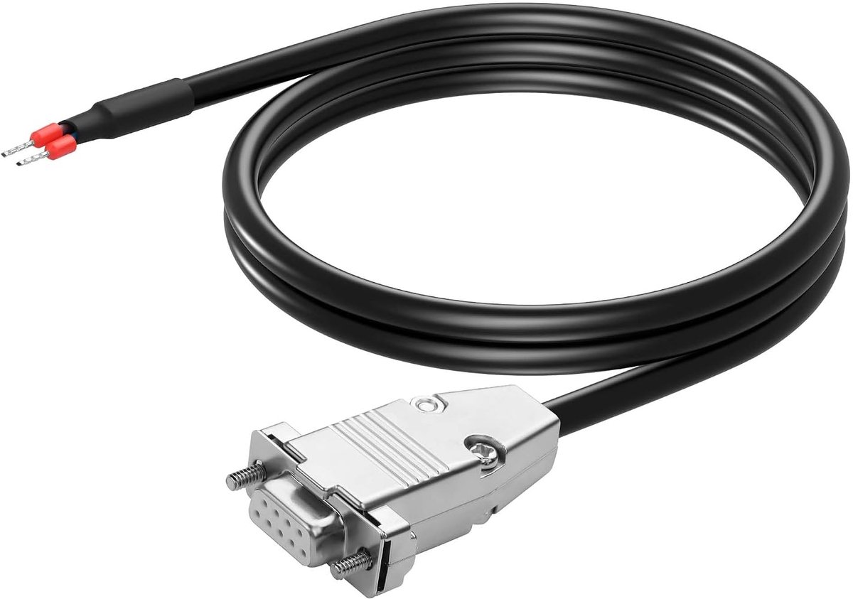 DB9 mannelijk RS485 seriële kabel, 22AWG DB9 vrouwelijk naar blank draadeinde met 2 aansluitklemmen 38 stekkercontacten voor RS485-communicatie, industriële stuurkabel - 1 m