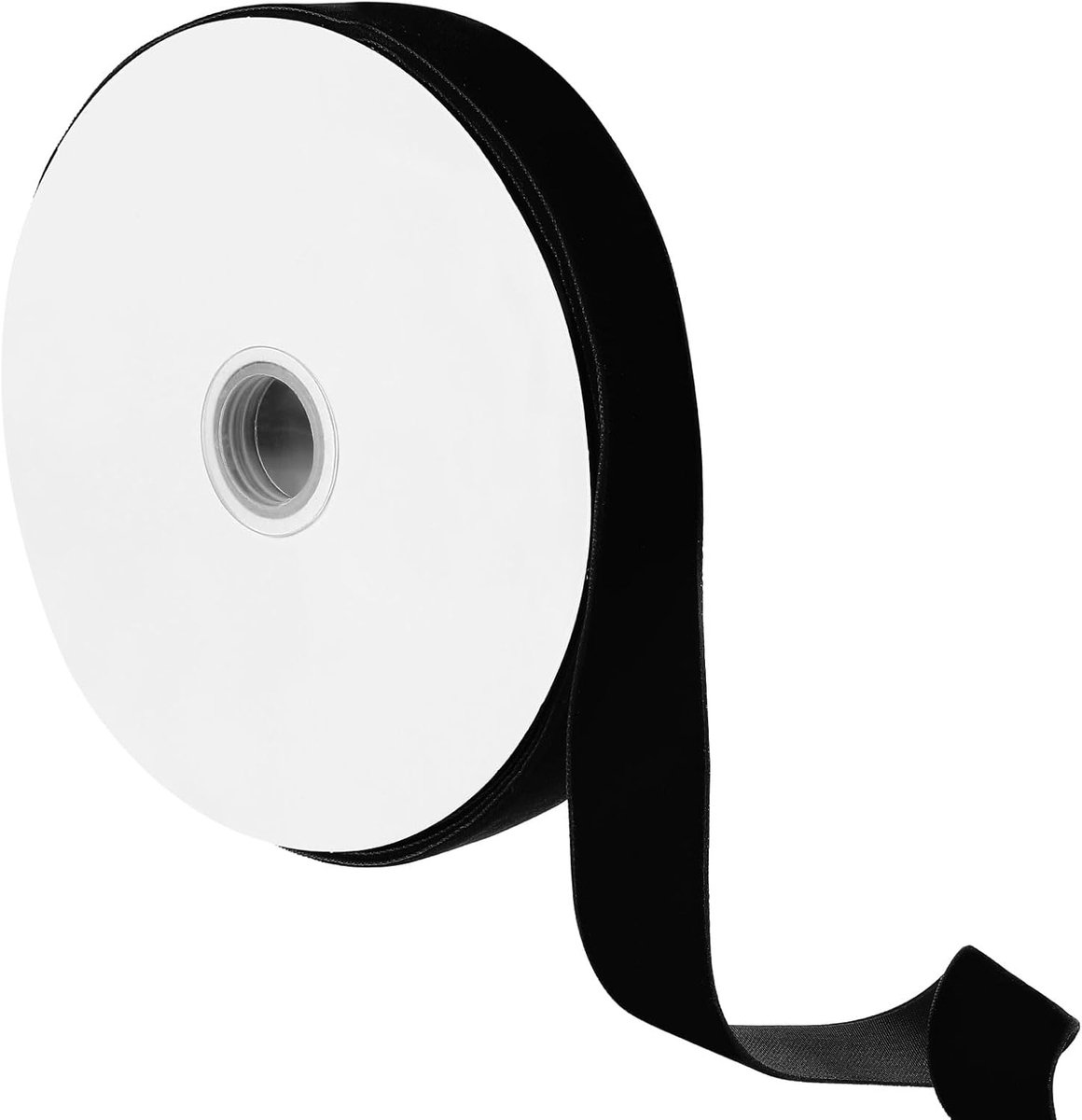 Satijnen Lint Zwart, 25 mm x 18.28 m Fluwelen Linten, Stoffen Banden voor Taarten, Bruiloftsdecoraties, Cadeauverpakking, Strikken, Knutselen, Feestevenementen, Kerstmis