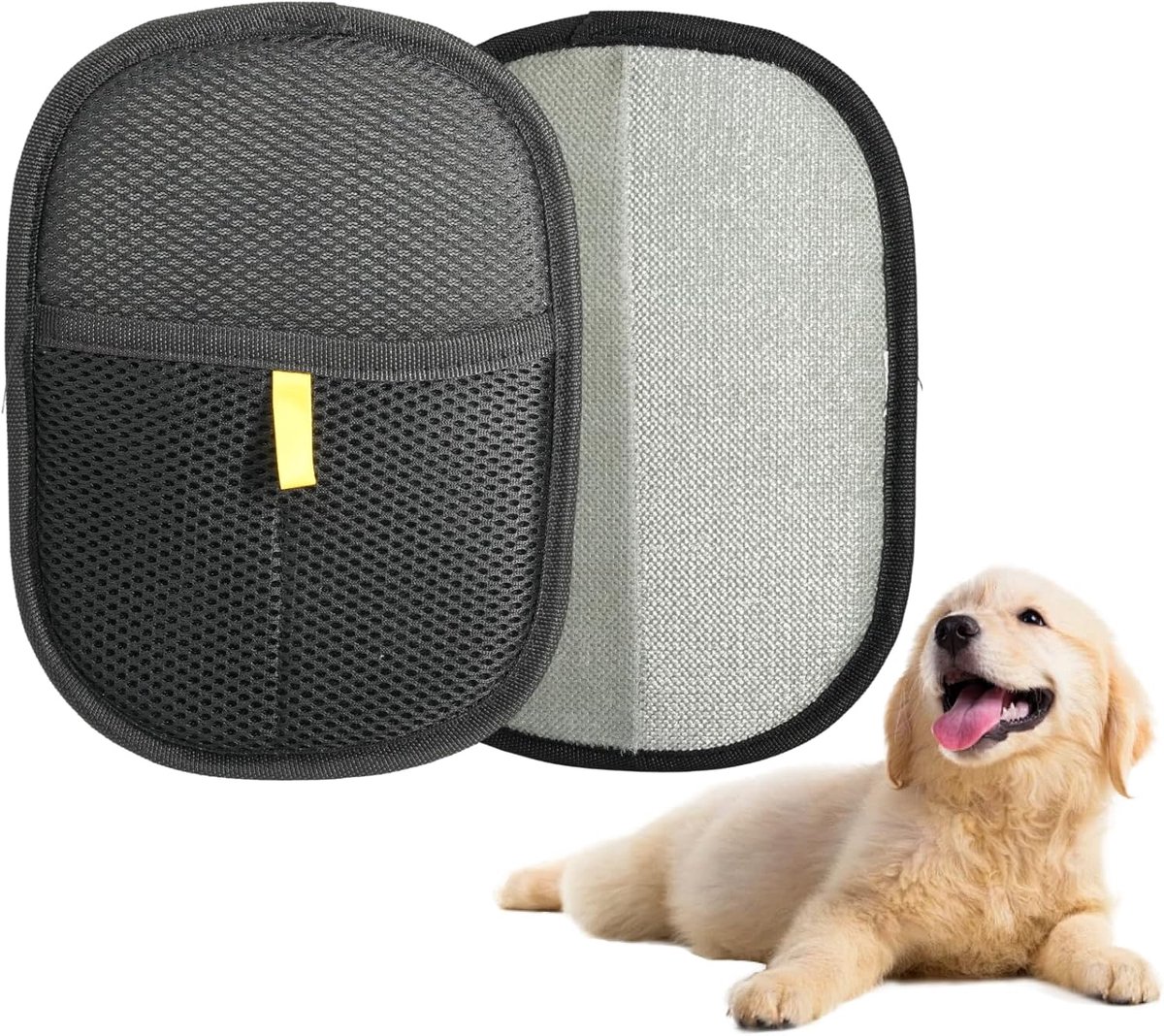 2 stuks dierenhaarverwijderaar handschoen, vachtmagneet, dubbelzijdige vachtverzorgingshandschoen, kat, huisdier grooming handschoenen, voor korte en langharige huisdieren, voor een goede