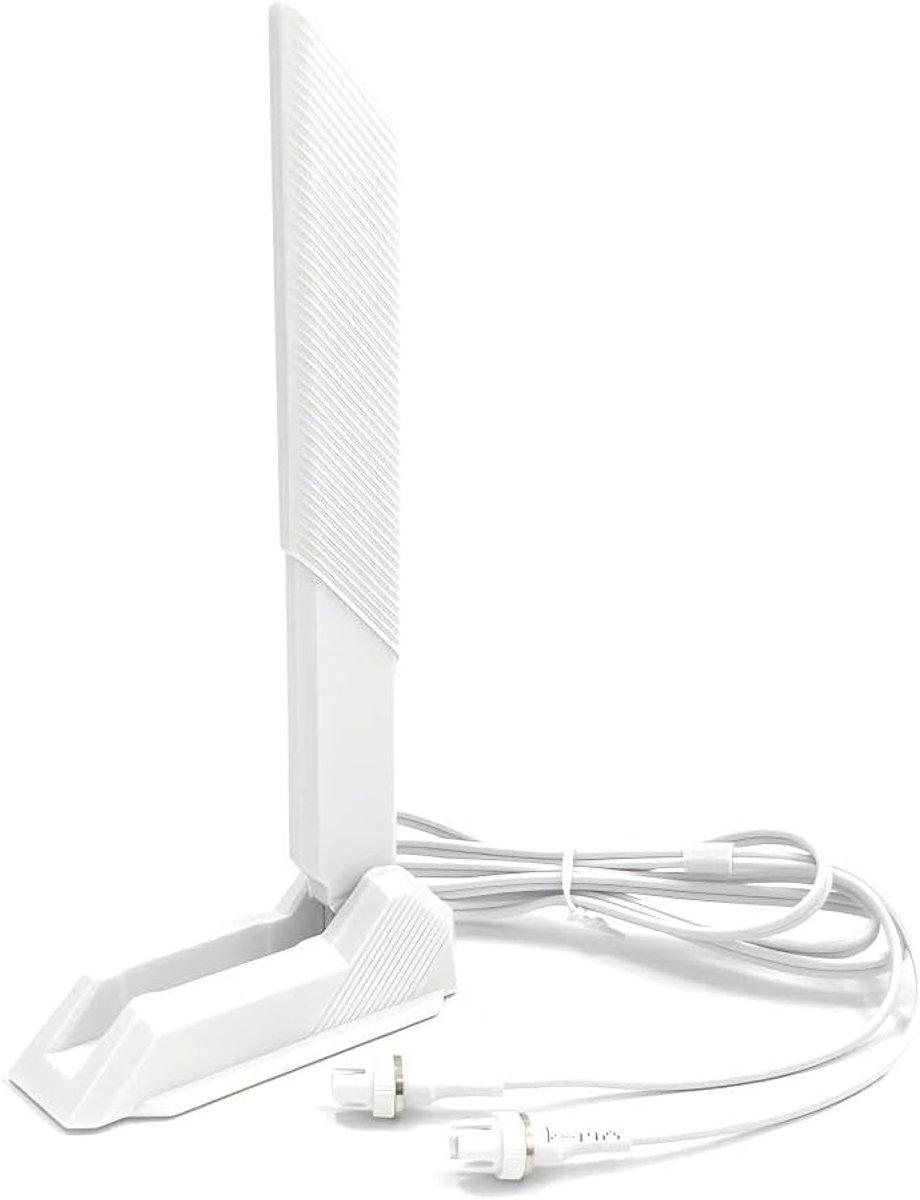 WiFi 7-antenne voor ASUS ROG CROSSHAIR X870E/STRIX B850 B860 X870 Z790 Z890/MAXIMUS Z890 Z790 WLAN-versterkers WiFi 7 Tri-Band Gaming-kaart 12dBi Bluetooth 5.4, magnetische basis (wit)