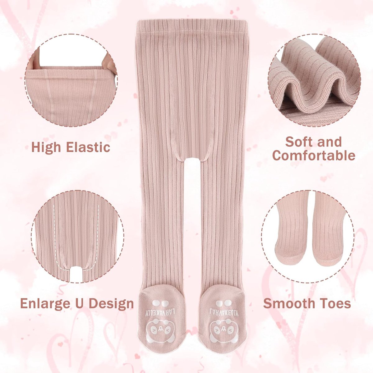 Babymaillot voor meisjes, antislip, zuigeling, grip, 3 paar, gebreid, katoen, gezellige leggings, zwart, wit, grijs, roze, peuters, pasgeborenen, jongens, panty, 6-24 maanden
