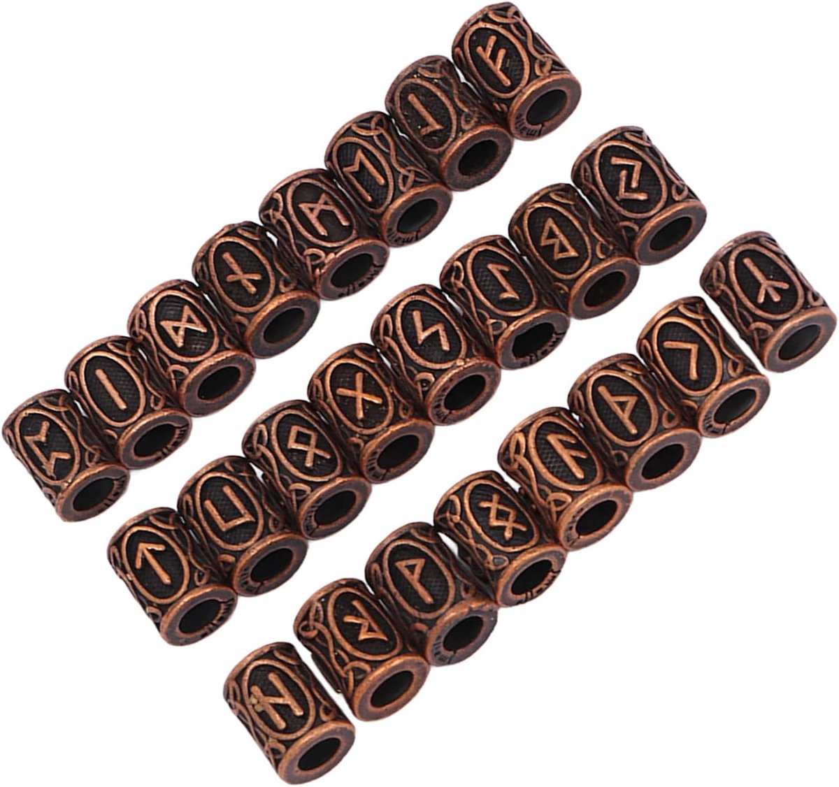 Kralen 24 PCS Antieke Koperen Haar Kralen Vintage Groot Gat Metalen Vlechten Buis Kralen voor DIY Sieraden Haar Decoratie