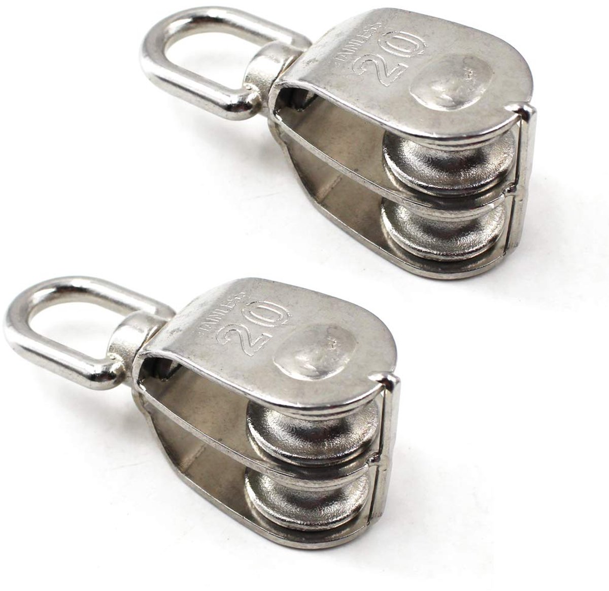 Wire Rope Dubbele Katrol Blok 304 Roestvrij Staal Roller Katrol Lager Roller Pack van 2 Lading: 75KG