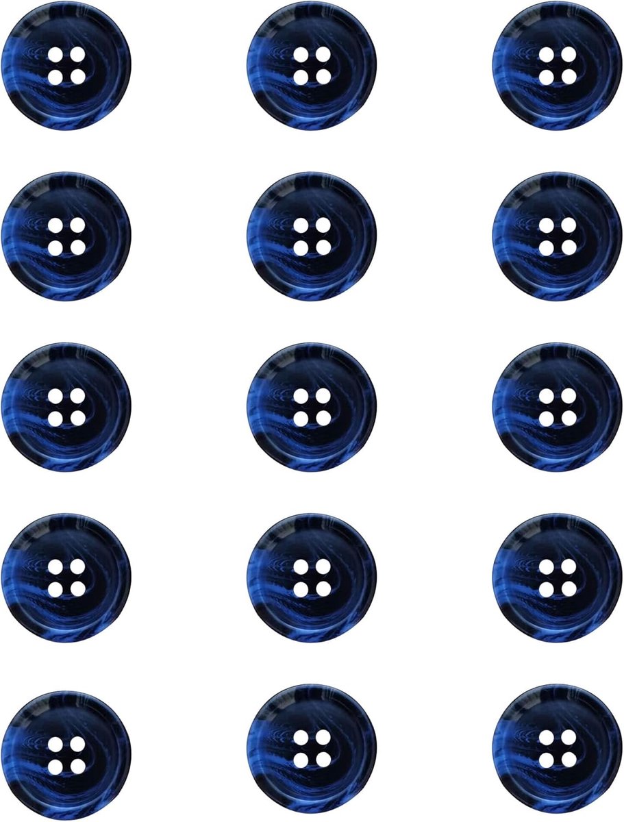 Knopen om Zelf te Naaien, Knutselen (Blauw 15 mm)