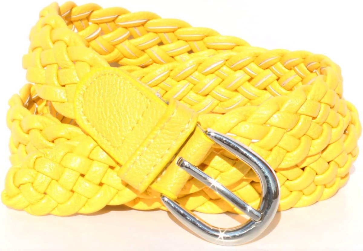 glomy * Gevlochten riem voor dames en meisjes, handgeweven riem voor broeken of over jurk van halfleer