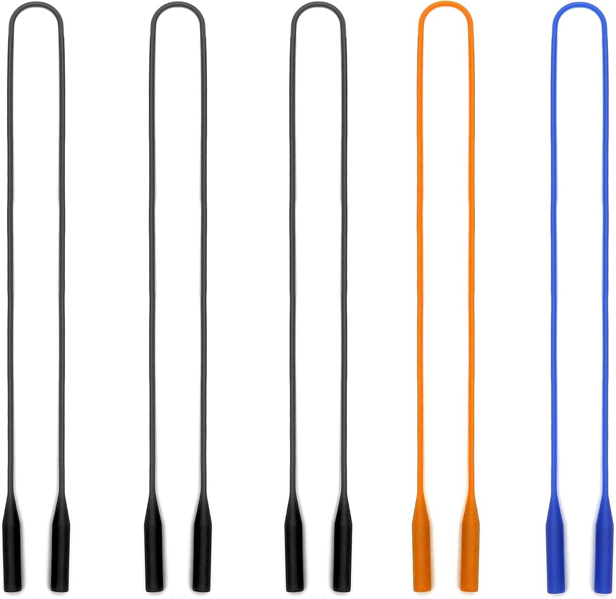 Elastische siliconen brilhouder, waterdichte brillenhouder, sportzonnebril, ketting, 3 stuks, dames, heren en kinderen