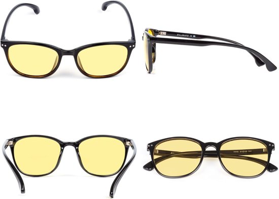 Rijdbril Voor 's Nachts voor Heren en Dames, Gepolariseerde Lenzen Filter Verblindende Schittering van Koplampen, Geel Getinte Zichtlens, Lichtgewicht, Comfortabel TR90-frame, Harde Koker — afbeelding 4