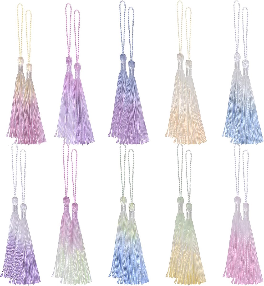 Kwastjes Bladwijzer 13 cm/5 Inch Zijdeachtige Handgemaakte Zachte Floss Met Koord Lus Voor Bladwijzers, Ambachten en Sieraden Maken Doe-Het-Zelf