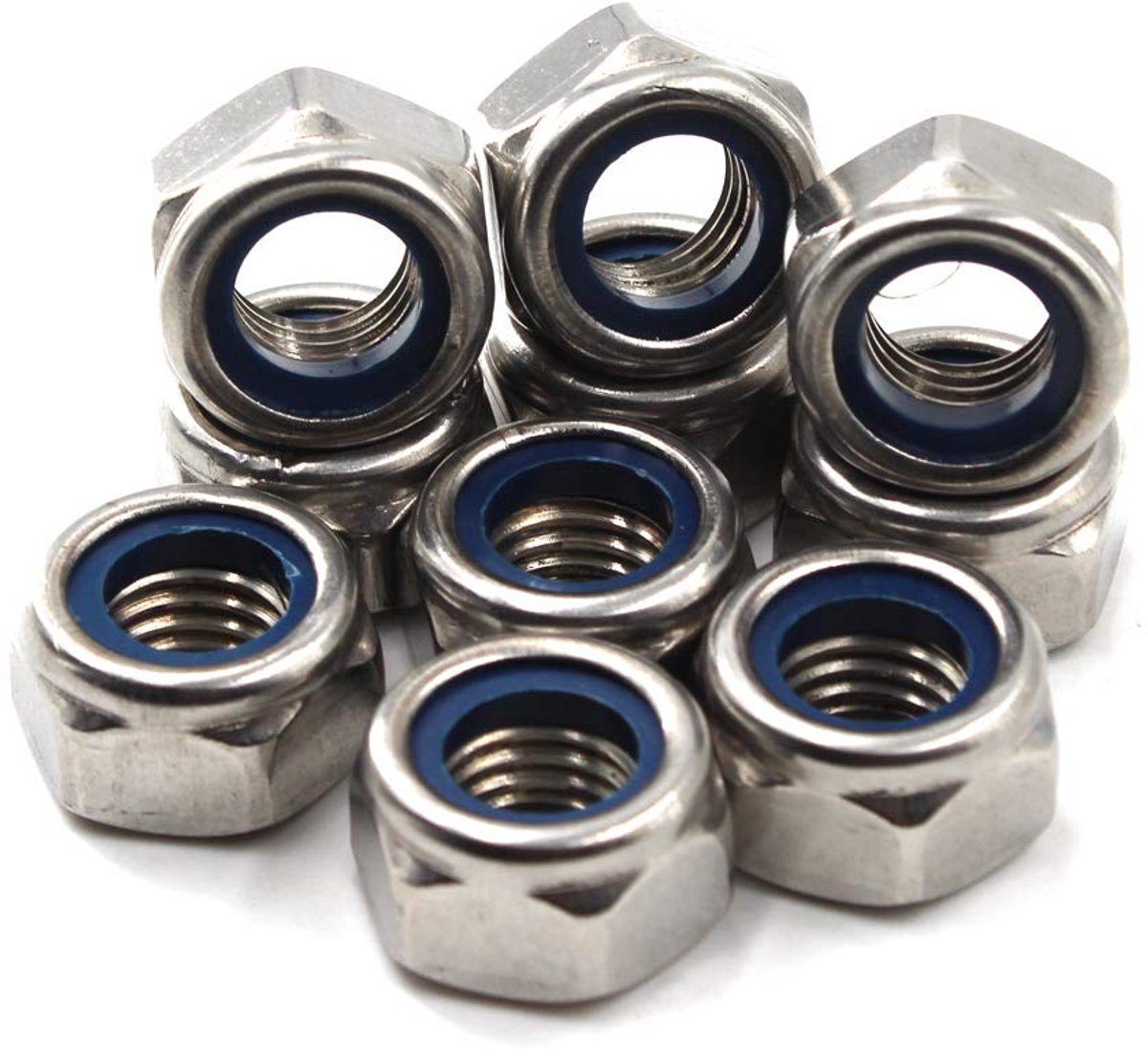 Nylon Insert Lock Moer 304 Roestvrij staal Nylon Hex Moer (Pack van 100)