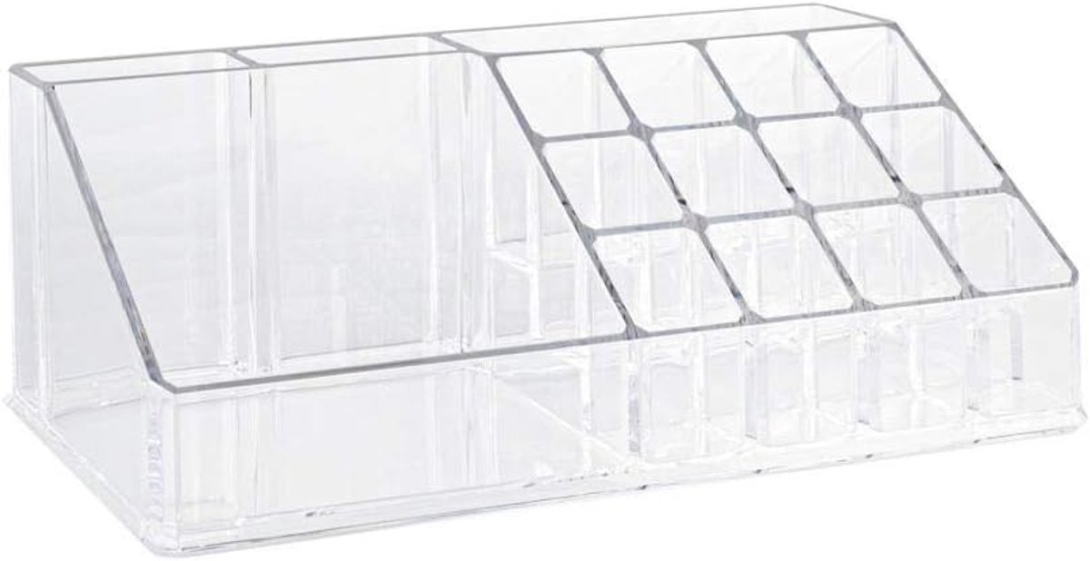 up Organizer met 16 Vakken - Make-up Organizer Transparant - Sieraden Makeup Cosmetica Opbergsysteem - Display Houder voor Lippenstift / Nagellak / Brushes / Visagie - Make up kwasten / Sieraden etc. - Decopatent