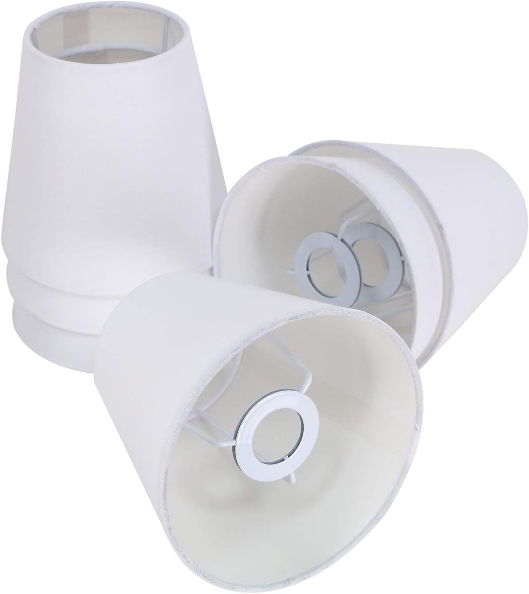 14 cm 6-delige E14 kleine candal stoffen kroonluchter schaduw wandkandelaar tafellamp schaduw, wit