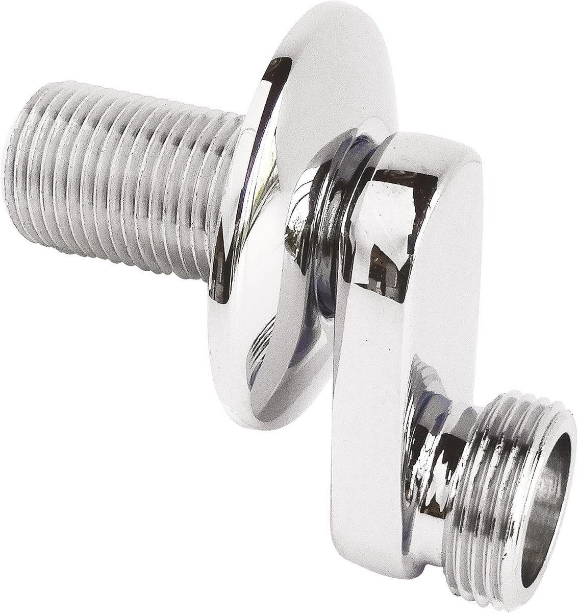 324-21 wandaansluiting, gebogen, M15/21-m20/27, 32 mm, rozet, grijs