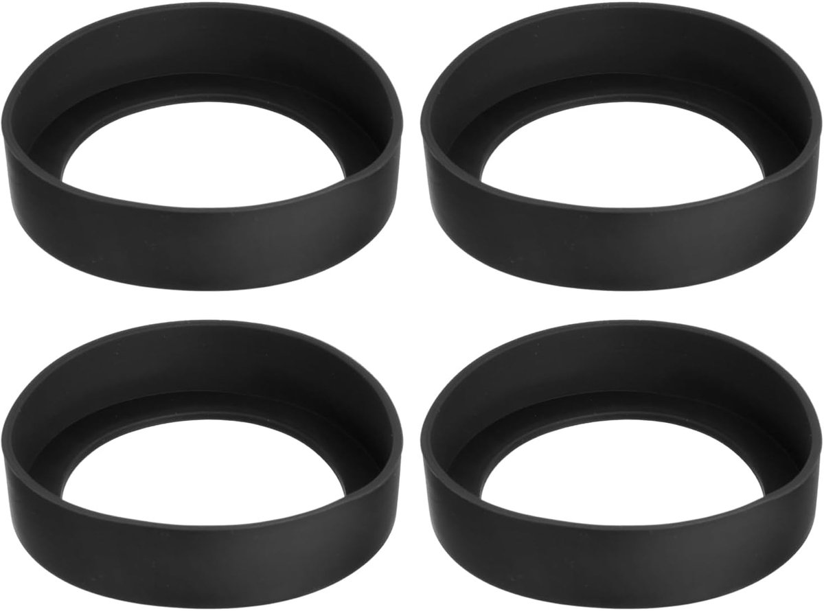 4 stuks waterfleslaarzen, siliconen hoes bumper onderkant antislip voor waterflessen zwart (75 mm)