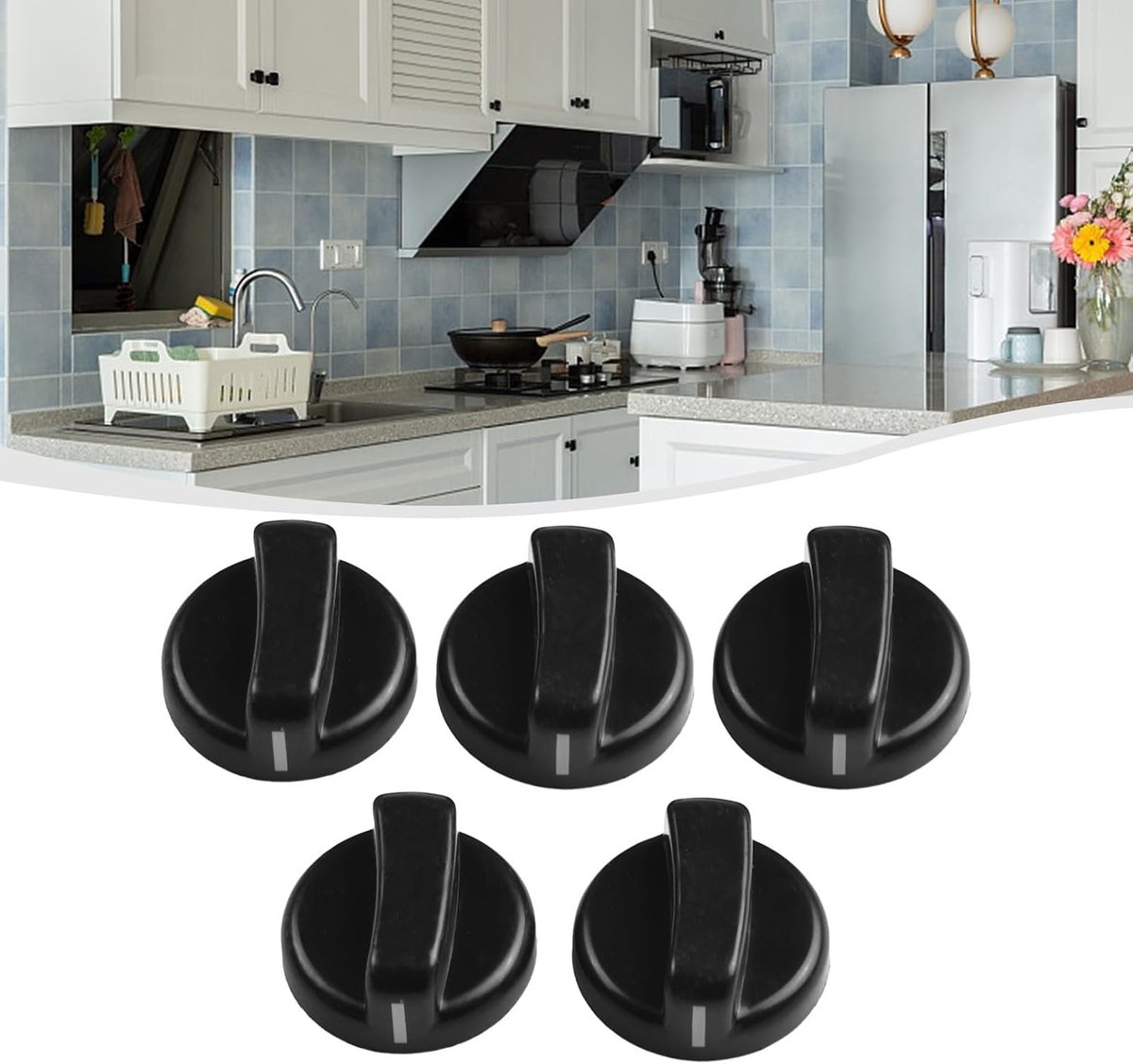 5 Stks Gasfornuis Knop, 8Mm Schakelaar Controle Kachel Adapters Knoppen, Fornuis Vervanging Knoppen, Oven Schakelaar Koken Controle Knoppen Voor Keuken Kookplaat